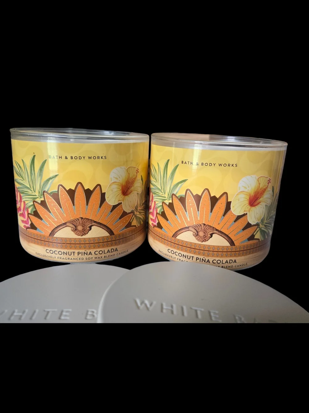 2pc Bath & Body Works Coconut Piña Colada 3-Wick Candle - NEW!!